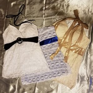 3 Stretch Lace Halter Style Tops